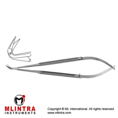 Micro Vascular Scissors Round Handle - Delicate Blades - One Blade with Probe Tip - Angled 125° Stainless Steel, 16.5 cm - 6 1/2" Micro Vascular Scissors Round Handle - Delicate Blades - One Blade with Probe Tip - Angled 125° Stainless Steel, 16.5 cm - 6 1/2"